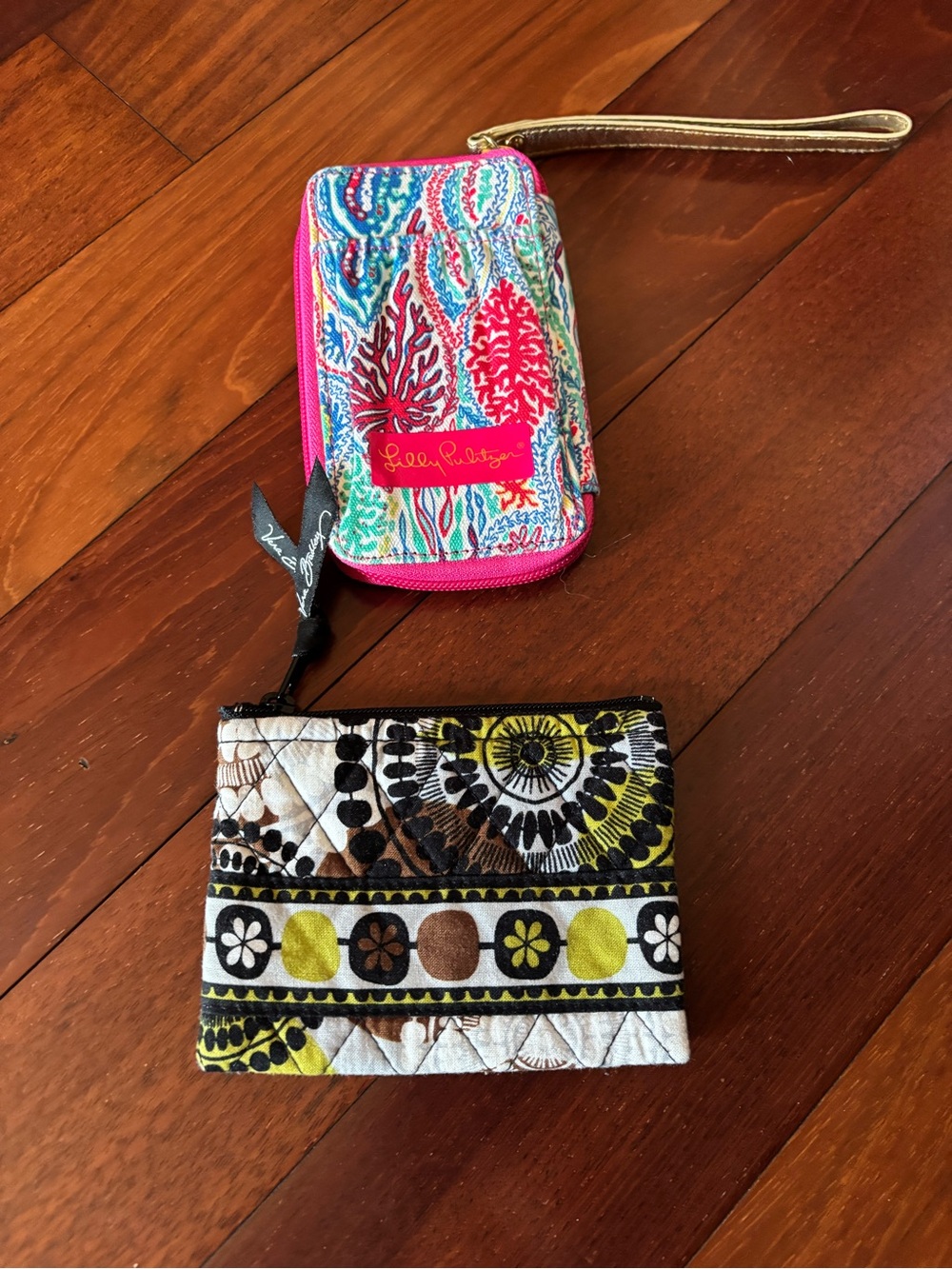 Lilly Pulitzer Coral Reef Print Wristlet - Pink, Blue, Teal & Coin Purse Bundle